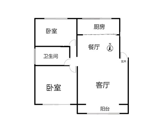 燕赵花园2室2厅1卫户型图