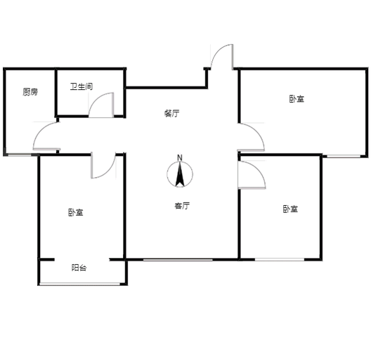 惠友万悦城3室2厅1卫户型图