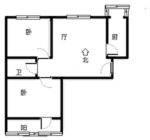 温馨小区2室1厅1卫户型图