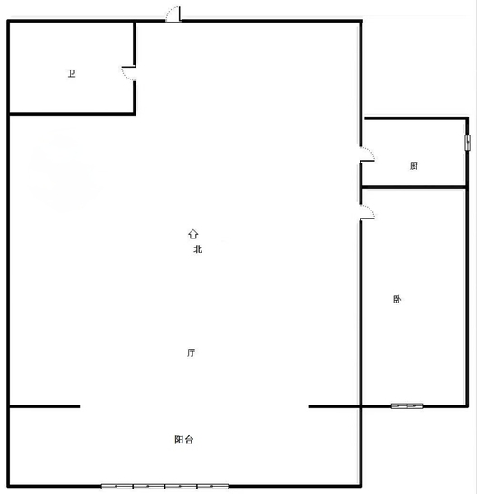 金隅地质嘉园1室1厅1卫户型图