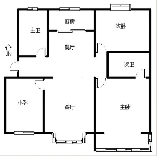 金兴花园3室2厅2卫户型图