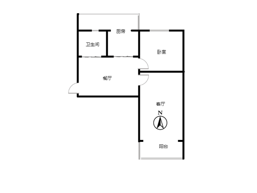 地质总局北院1室2厅1卫户型图
