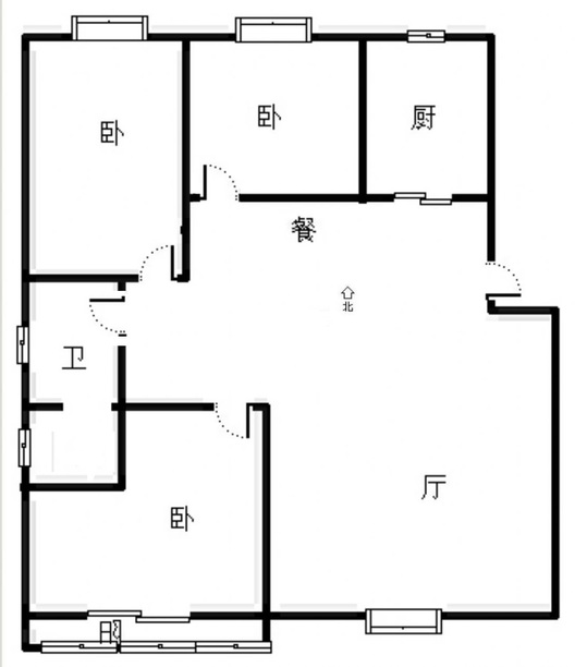 宏远景园3室2厅1卫户型图