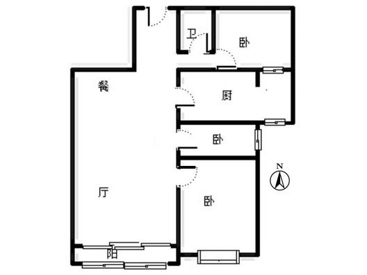 华融现代城3室2厅1卫户型图