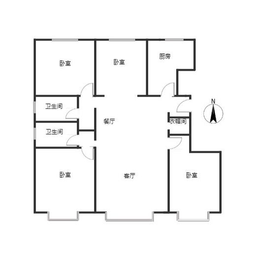 华远和府二期4室2厅2卫户型图