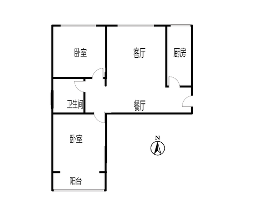 水榭春天2室2厅1卫户型图