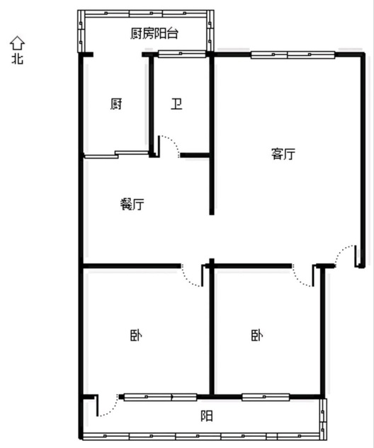怡安小区2室2厅1卫户型图