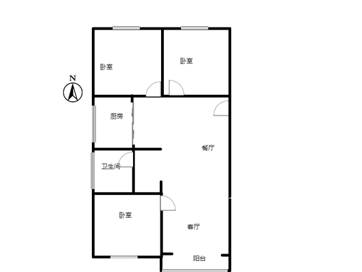 汇元玖号院3室2厅1卫户型图