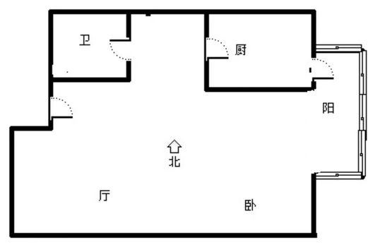 汇元四季橙1室1厅1卫户型图