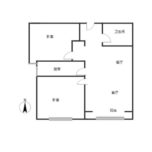 K2狮子城2室2厅1卫户型图