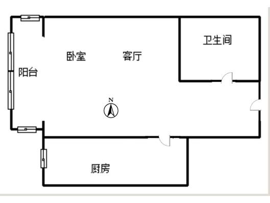 名流一品1室1厅1卫户型图