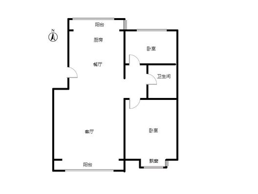 同善园小区2室2厅1卫户型图