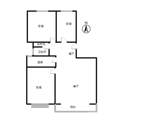 学府澜湾二期3室2厅1卫户型图