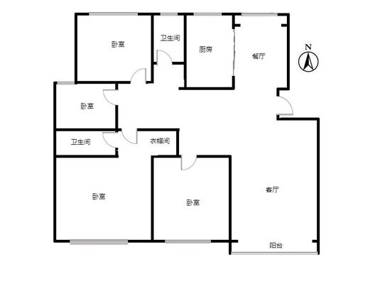 香邑溪谷玫瑰园4室2厅2卫户型图