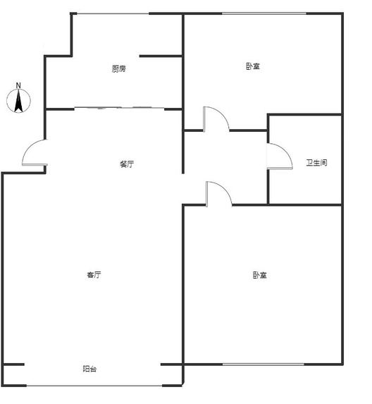 幸福嘉园2室2厅1卫户型图