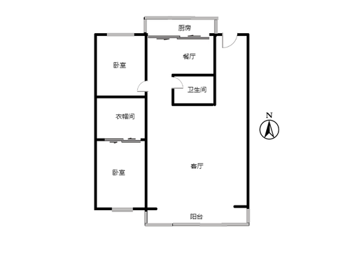 光明小区3室2厅1卫户型图