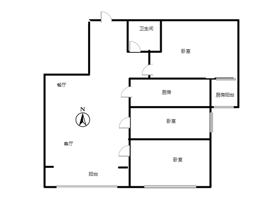 华融现代城3室2厅1卫户型图
