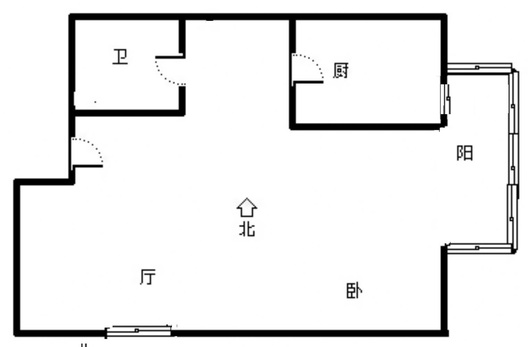 汇元四季橙1室1厅1卫户型图