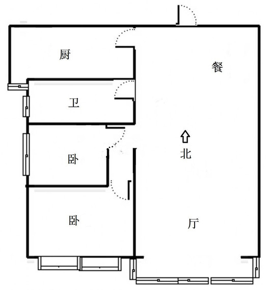 军怡公馆（北京公馆）2室2厅1卫户型图