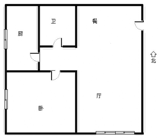 水岸花城1室2厅1卫户型图