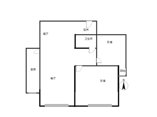 金竹花园2室2厅1卫户型图