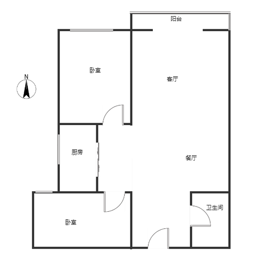 水榭春天2室2厅1卫户型图