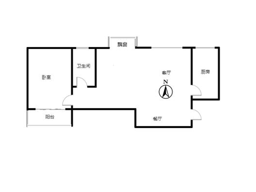 汇元新天地1室2厅1卫户型图