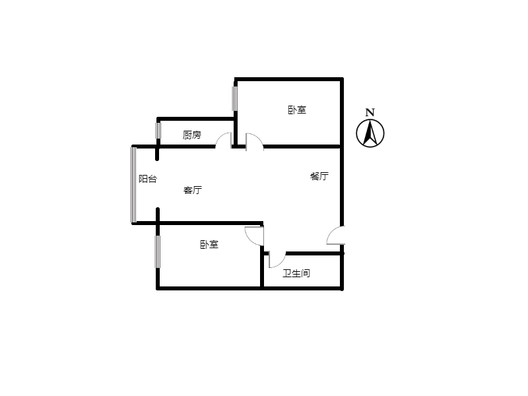 善水永利花园2室2厅1卫户型图