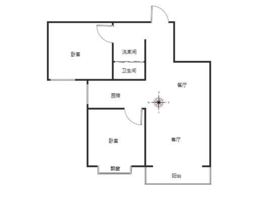 联合七号院2室2厅1卫户型图