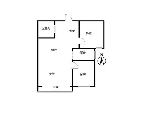 香邑溪谷上园2室2厅1卫户型图