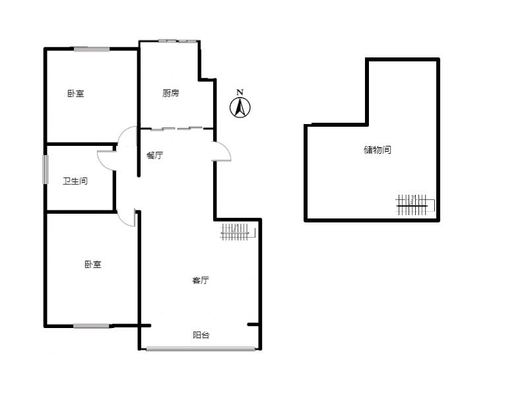 幸福嘉园2室2厅1卫户型图