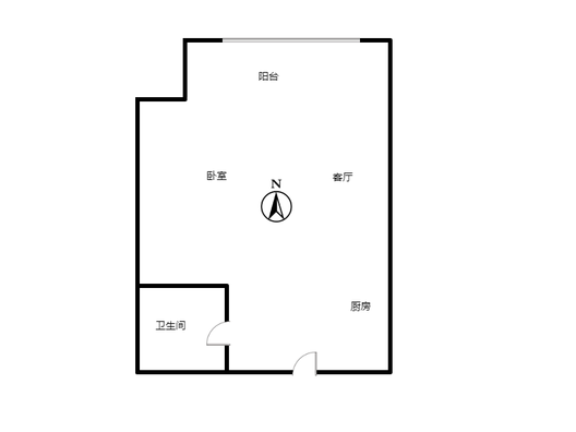 万科城际之光1室1厅1卫户型图