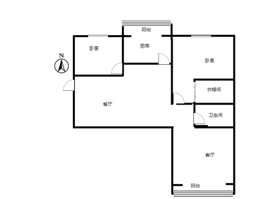 鸿盛凯旋门2室2厅1卫户型图