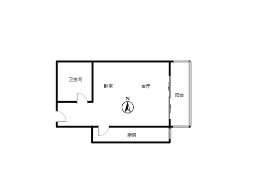 名流一品1室1厅1卫户型图