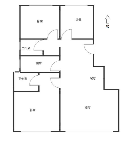 中铁建樾府国际3室2厅2卫户型图