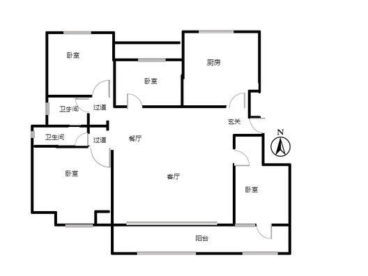 中冶未来城4室2厅2卫户型图