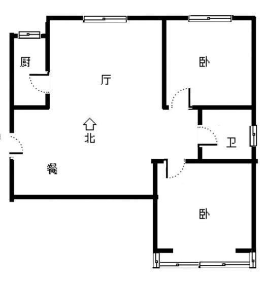 天筑逸城2室2厅1卫户型图