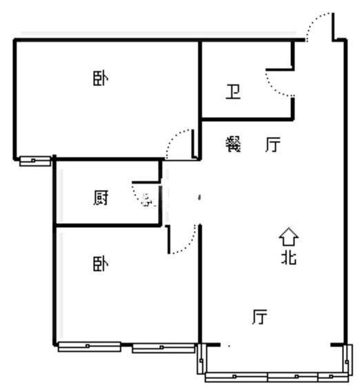 公园壹号2室2厅1卫户型图