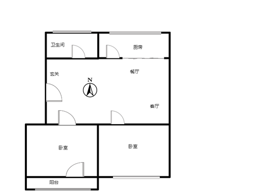 清凉寺居民小区2室2厅1卫户型图