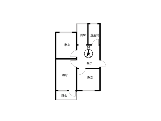 老财政局家属院2室2厅1卫户型图