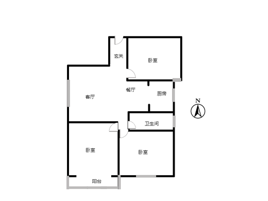 天保郦景3室2厅1卫户型图