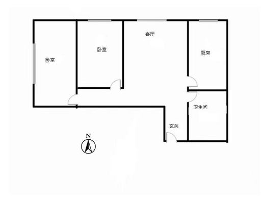 名流家和2室1厅1卫户型图