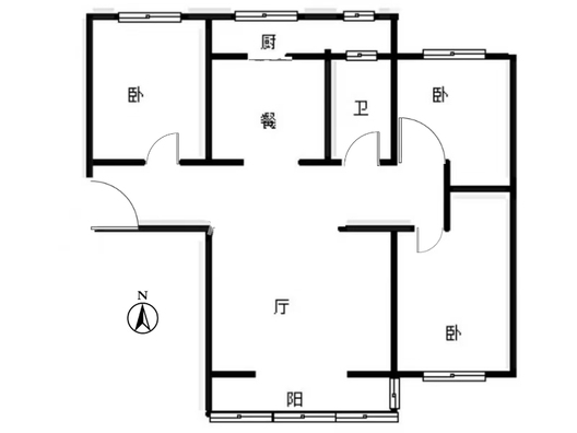 华融现代城3室2厅1卫户型图