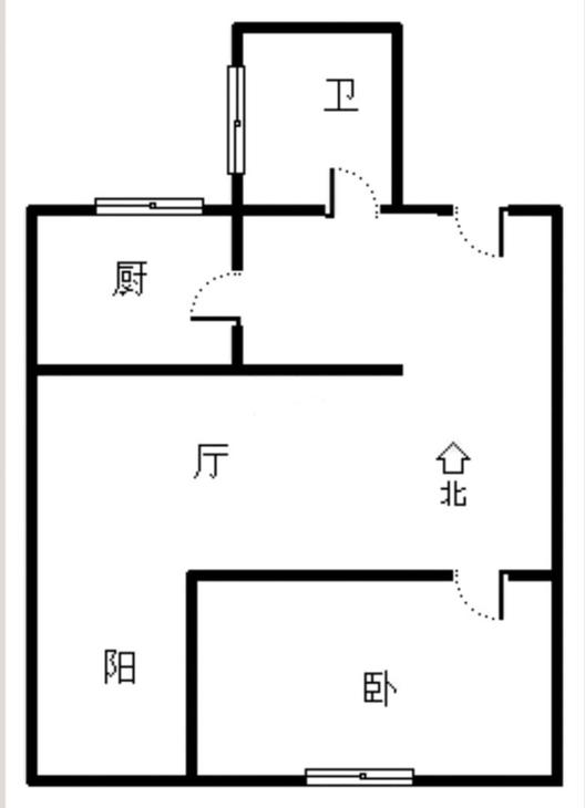 新加坡花园1室1厅1卫户型图