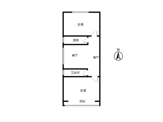 惠友康庭二期2室2厅1卫户型图