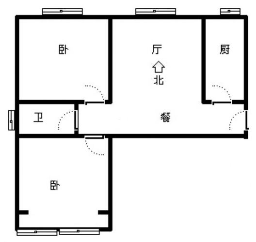 水岸花城2室2厅1卫户型图