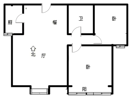 水岸花城2室2厅1卫户型图