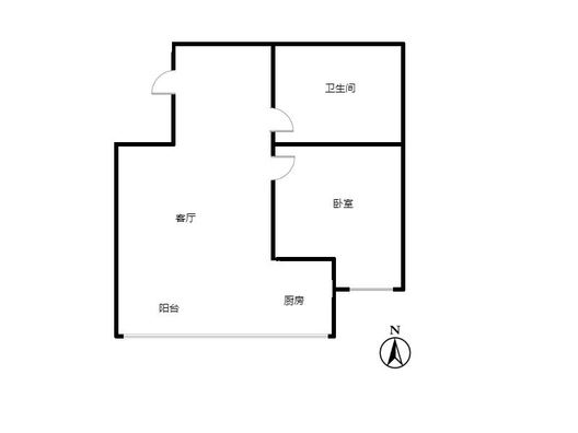 鸿盛凯旋门1室1厅1卫户型图
