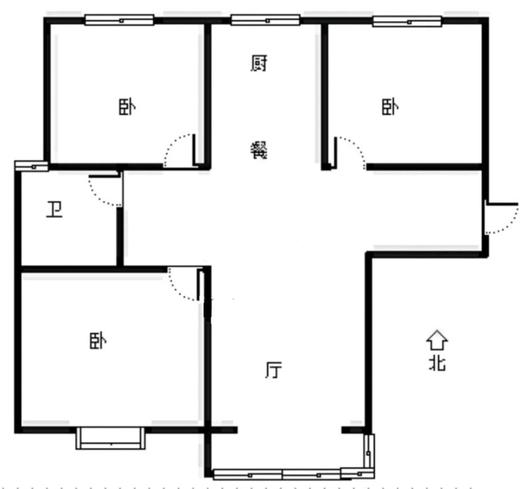 天伦湾一期3室2厅1卫户型图