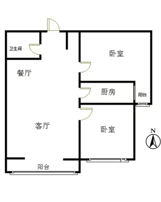 香邑溪谷一期2室2厅1卫户型图